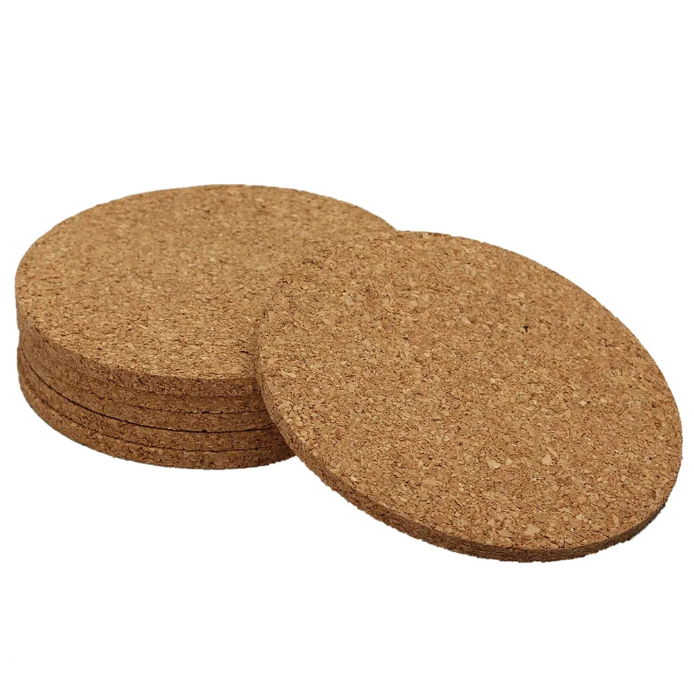 12 Set Cork Coasters Drink Absorbent Cup Mat Rustic Design Hot Cold Beverage DIY