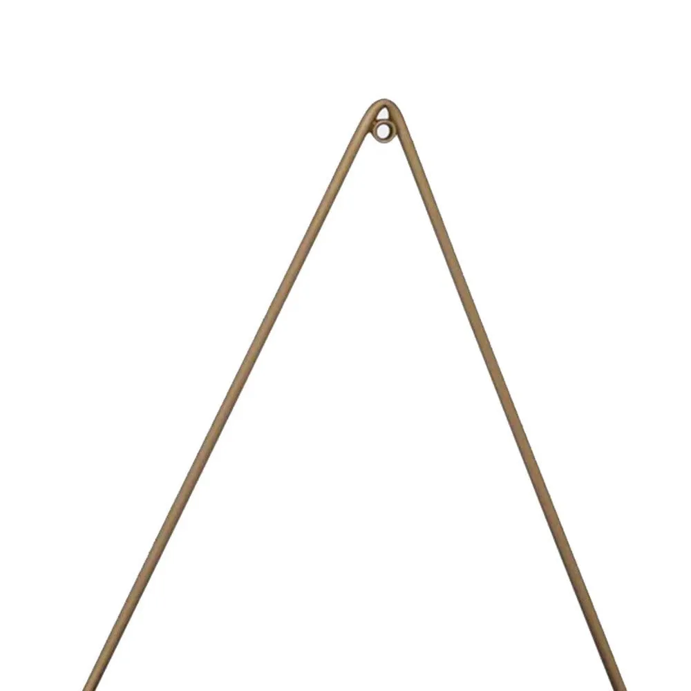 16, 18 Inch Wall Planters, Set of 2, Half Moon Shape, Gold and Black Metal By Casagear Home