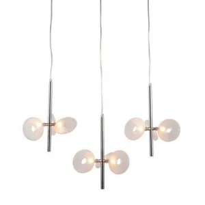 26.4" x 21.7" x 59" Chrome, Frosted Glass, Ceiling Lamp