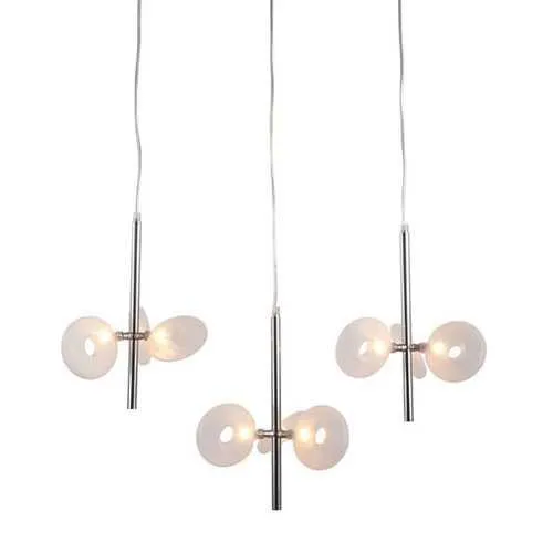 26.4" x 21.7" x 59" Chrome, Frosted Glass, Ceiling Lamp