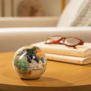 3 Gemstone Globe Paperweight with Opal Opalite Ocean