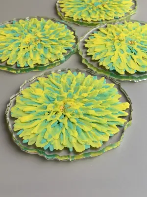 3D Floral Coasters - Chrysanthemums