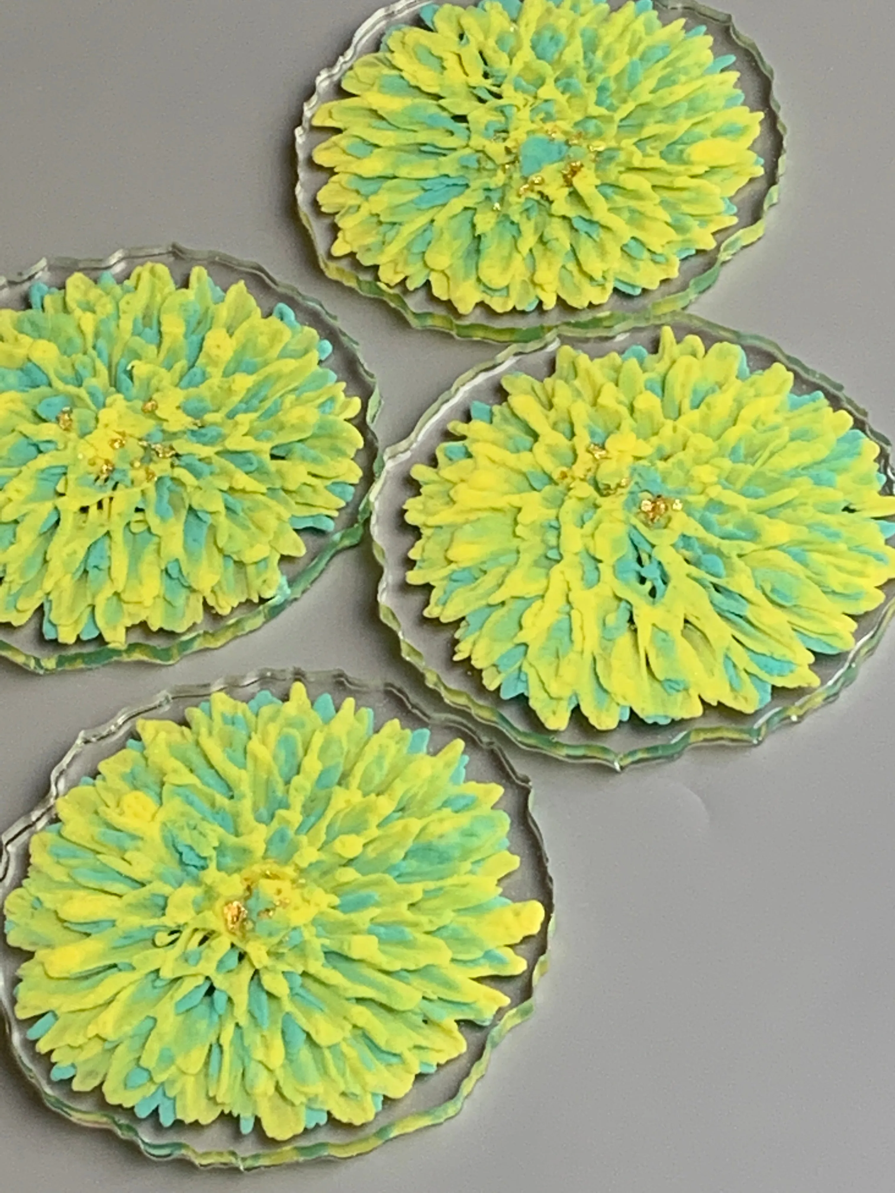 3D Floral Coasters - Chrysanthemums