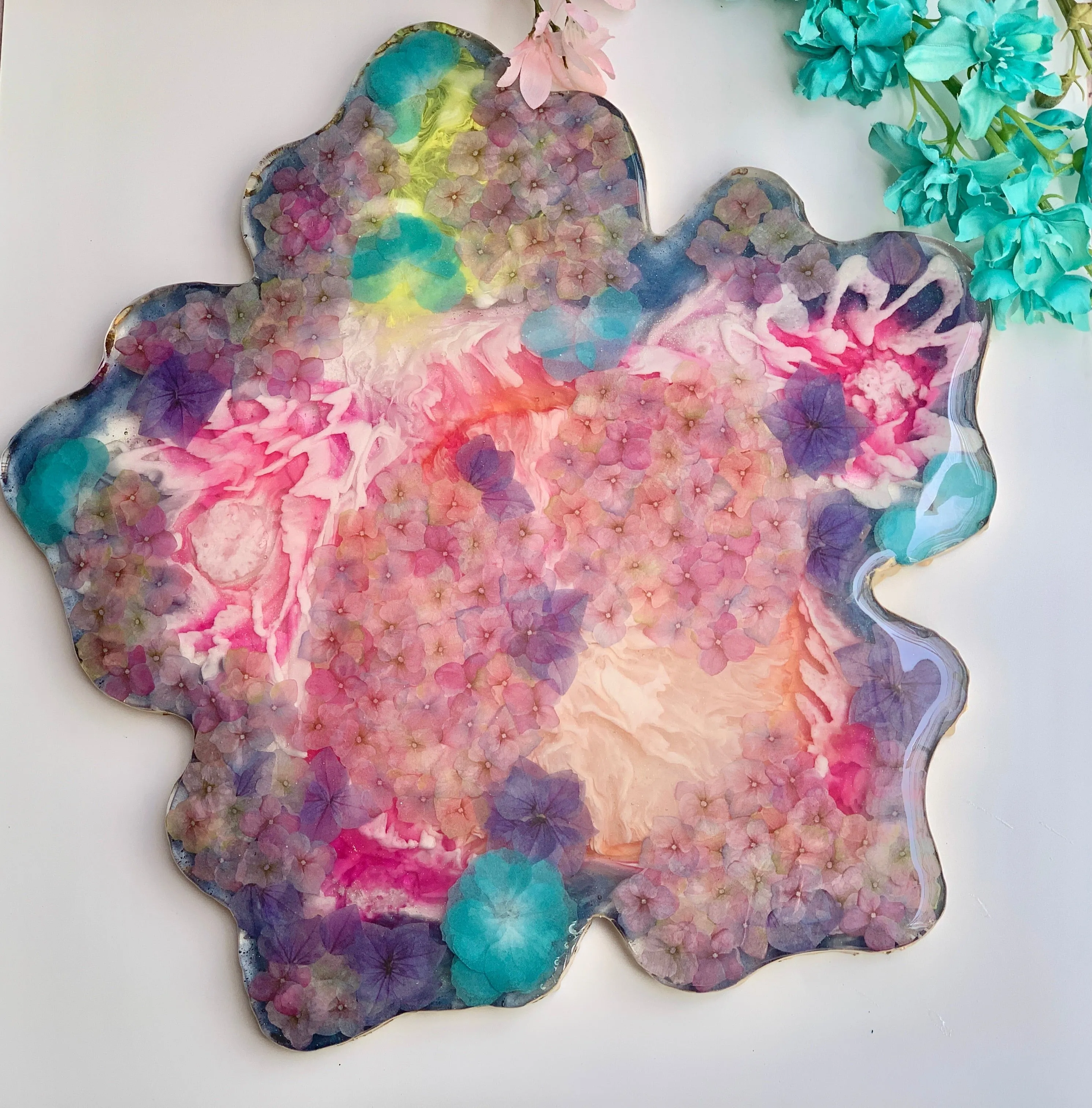 3D Floral Tray - Mixed Media