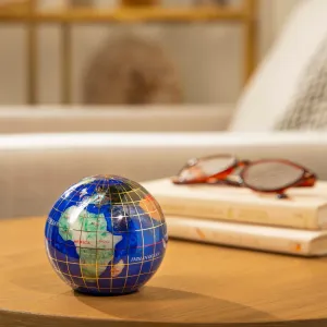 3" Gemstone Globe Paperweight with Caribbean Blue Opalite Ocean