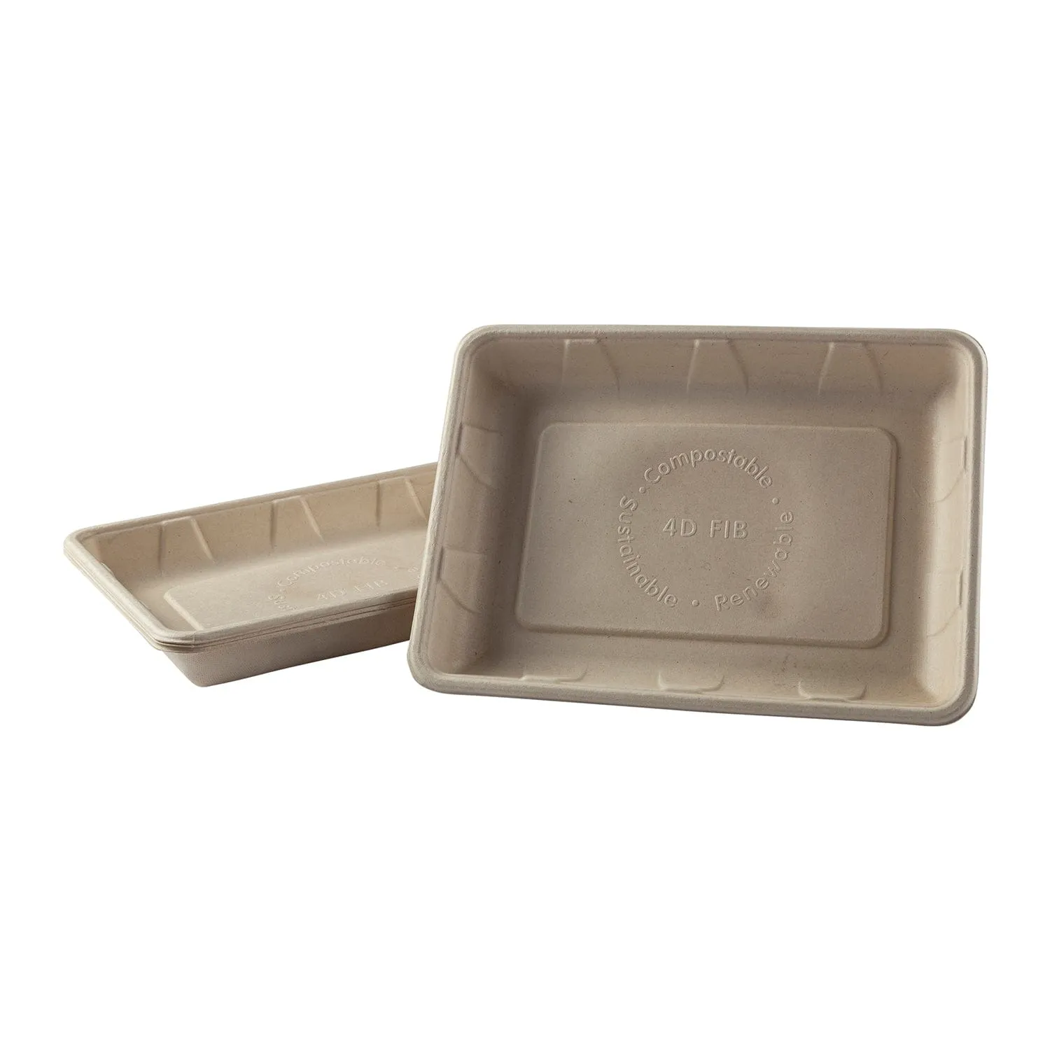 9.4" x 6.9" x 1.2" Molded Fiber Mini Trays, Case of 250