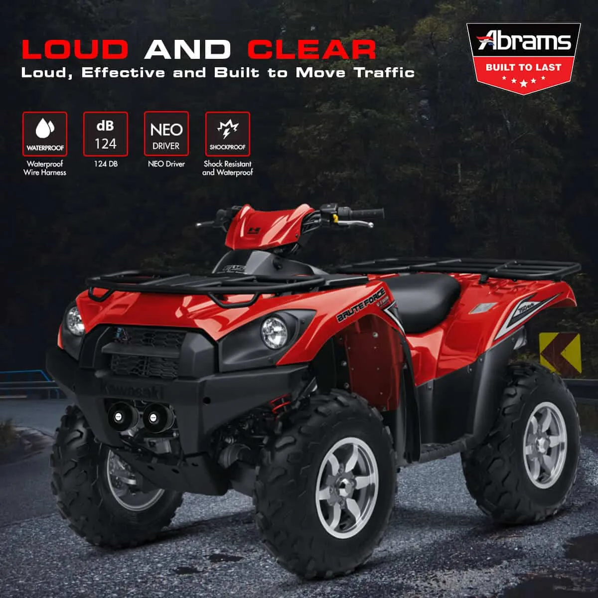 Abrams Macro 100W Motorcycle Siren System Kit