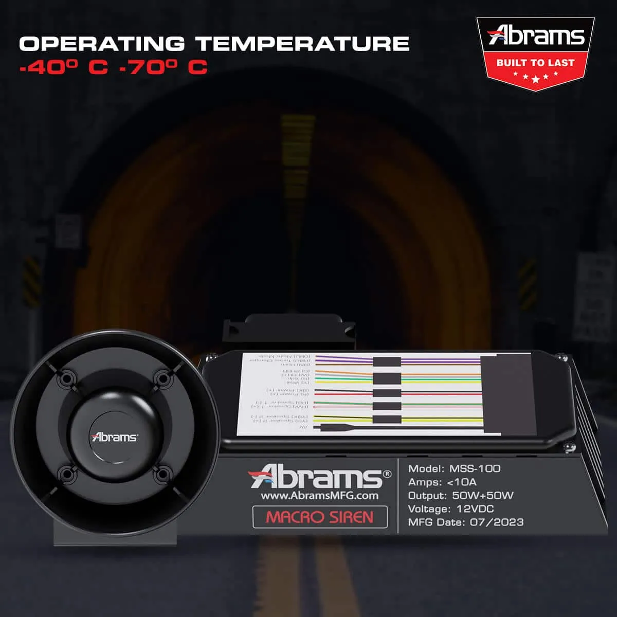 Abrams Macro 100W Motorcycle Siren System Kit