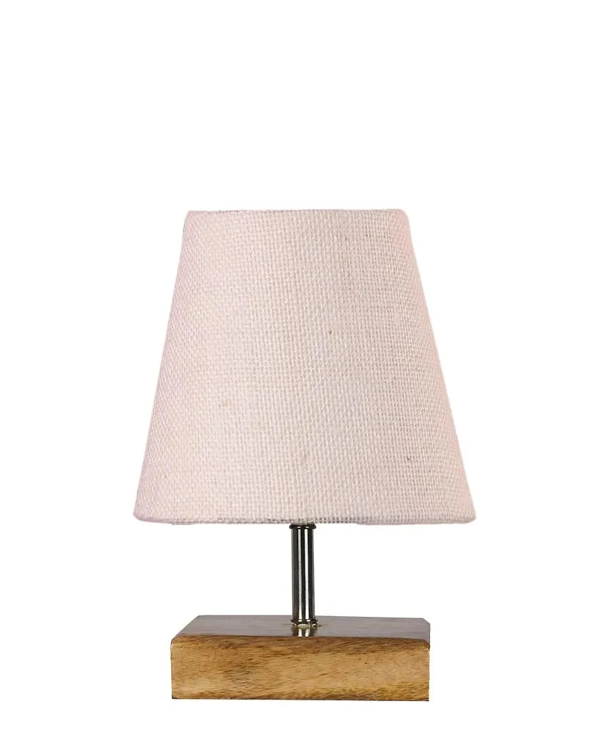Alluring Jute Square Natural Wood Square Base Table Lamp | Multiple Colors | 6 x 8 inches
