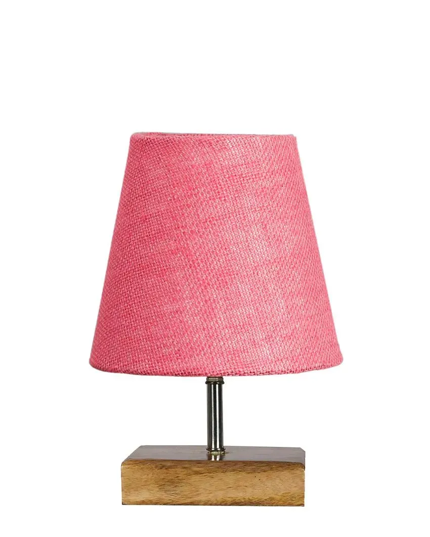 Alluring Jute Square Natural Wood Square Base Table Lamp | Multiple Colors | 6 x 8 inches