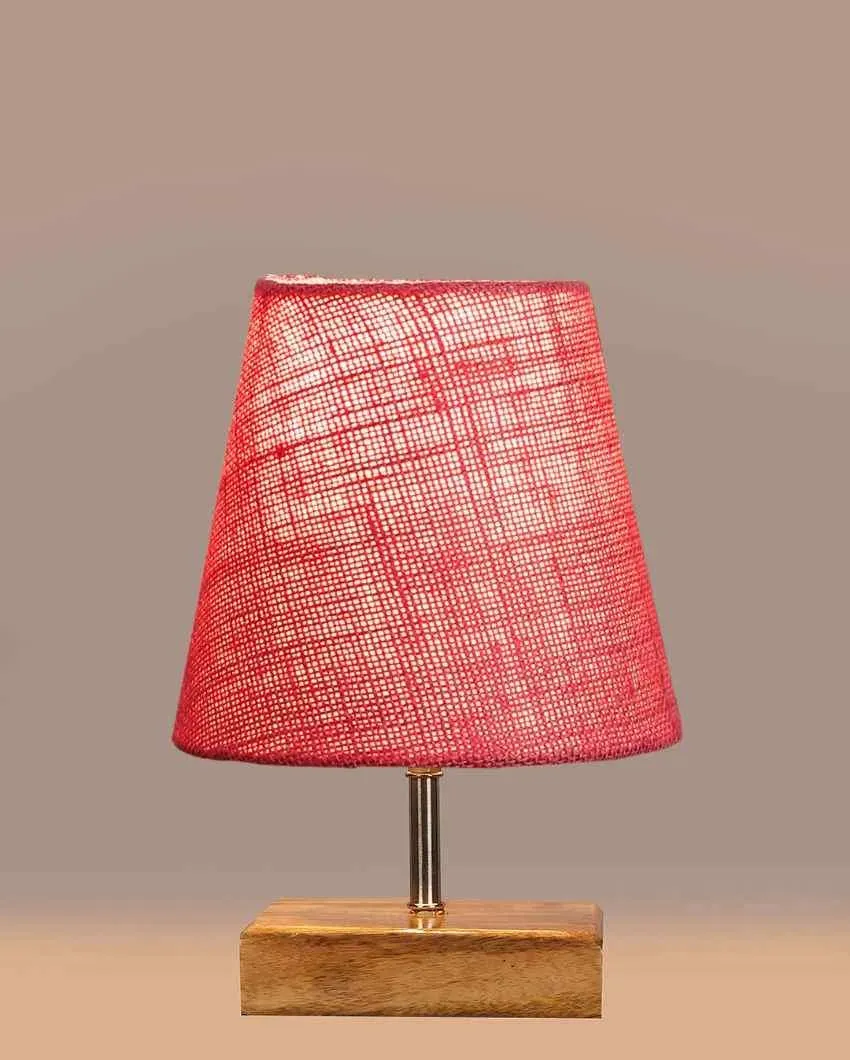 Alluring Jute Square Natural Wood Square Base Table Lamp | Multiple Colors | 6 x 8 inches