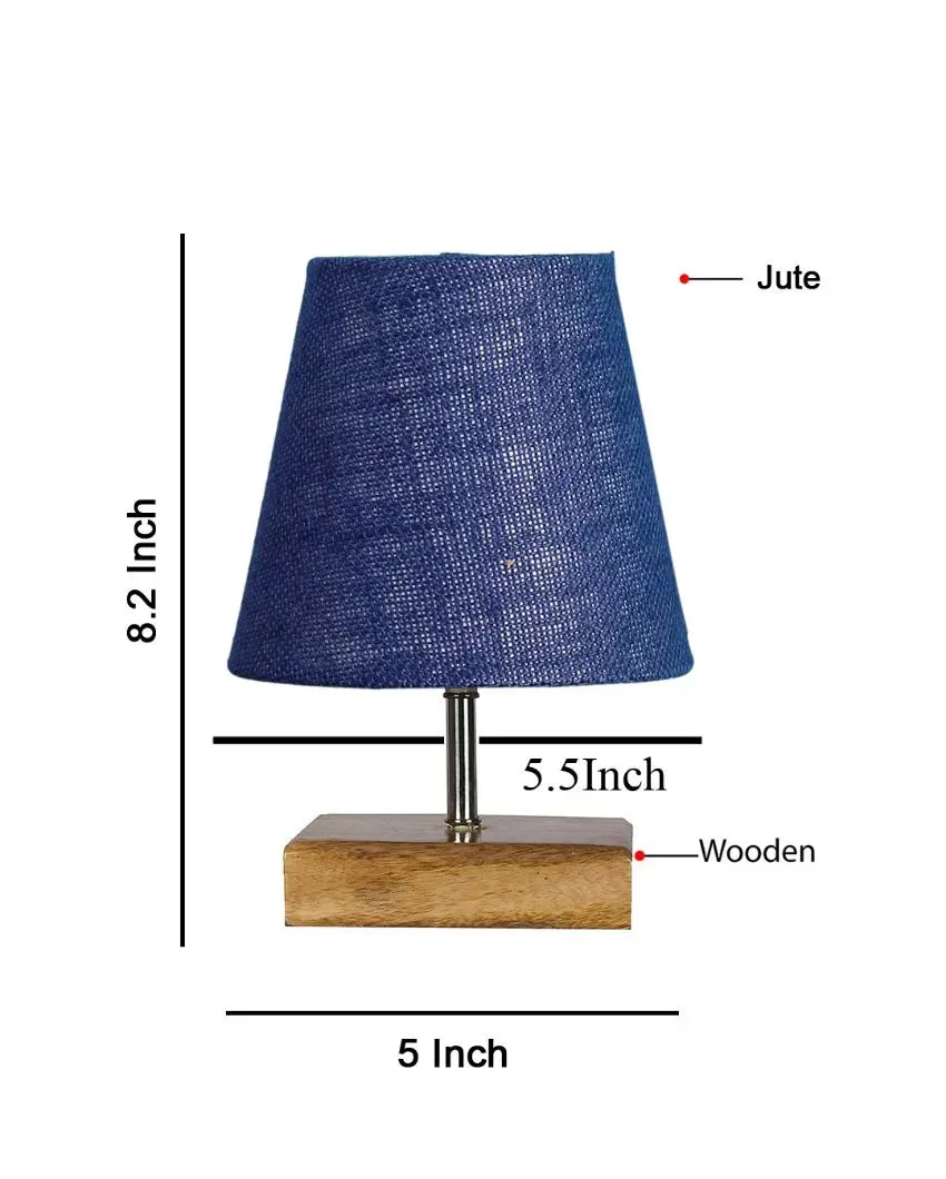 Alluring Jute Square Natural Wood Square Base Table Lamp | Multiple Colors | 6 x 8 inches