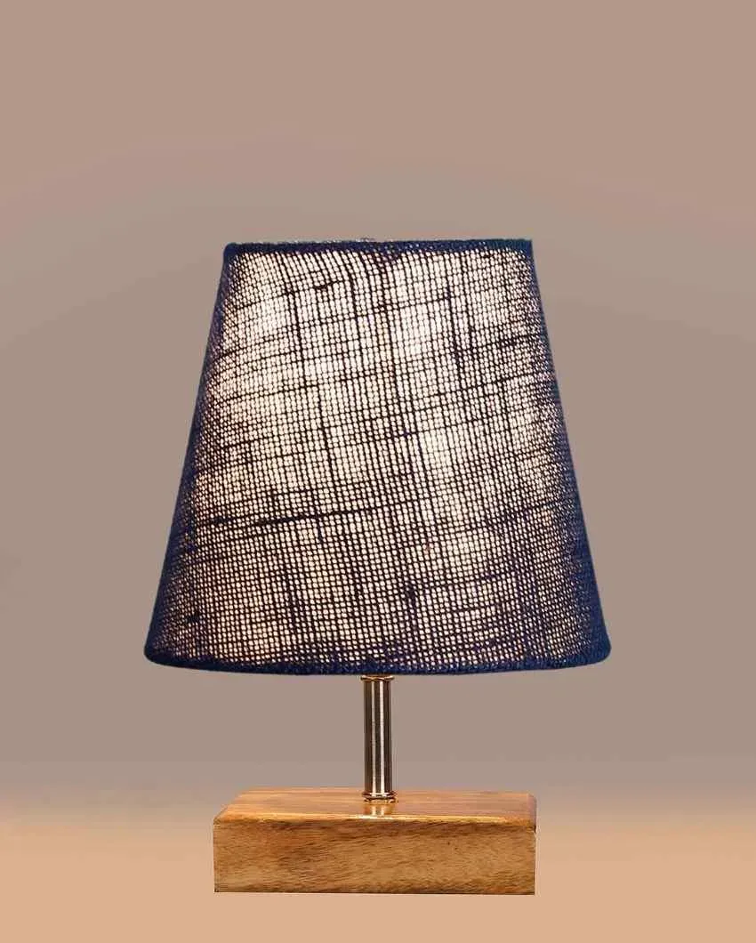 Alluring Jute Square Natural Wood Square Base Table Lamp | Multiple Colors | 6 x 8 inches