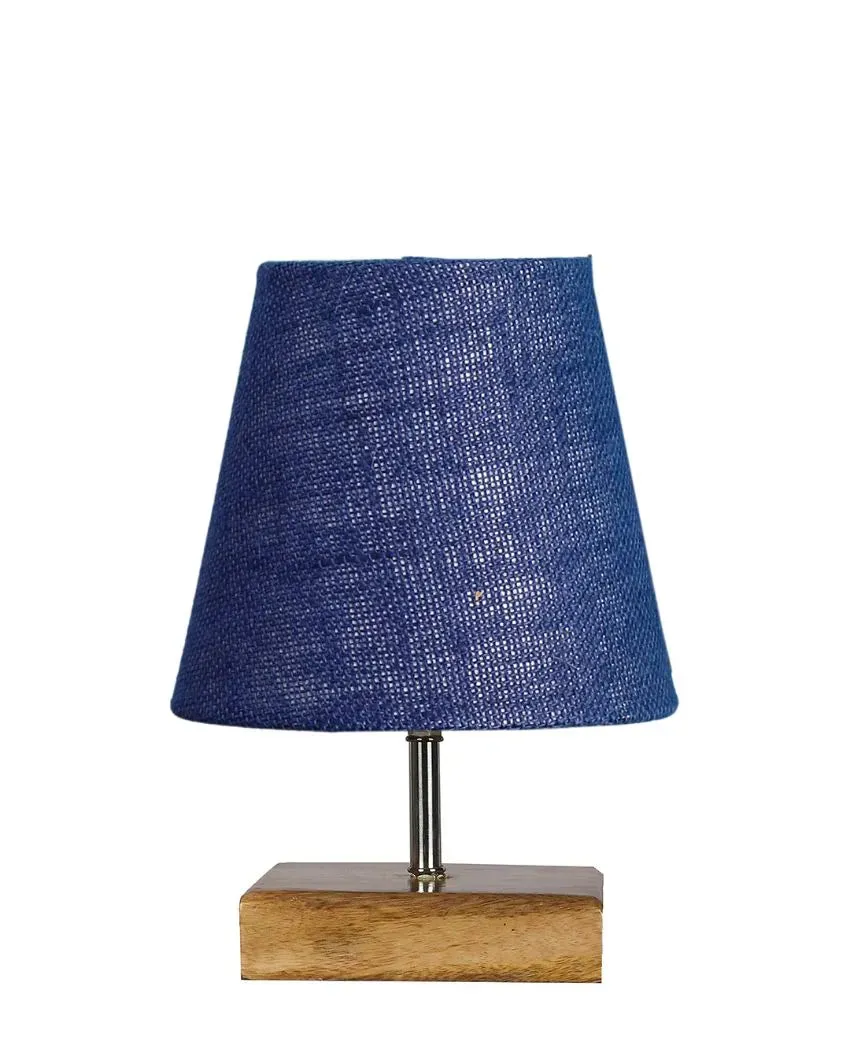 Alluring Jute Square Natural Wood Square Base Table Lamp | Multiple Colors | 6 x 8 inches