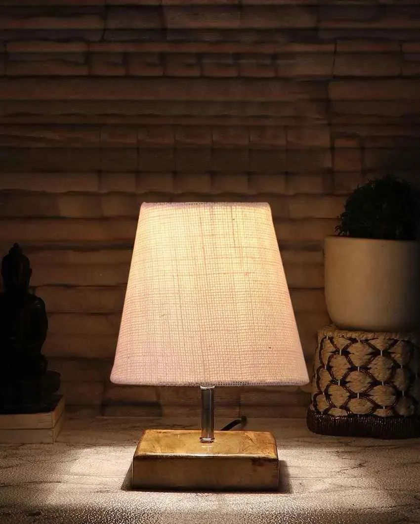 Alluring Jute Square Natural Wood Square Base Table Lamp | Multiple Colors | 6 x 8 inches