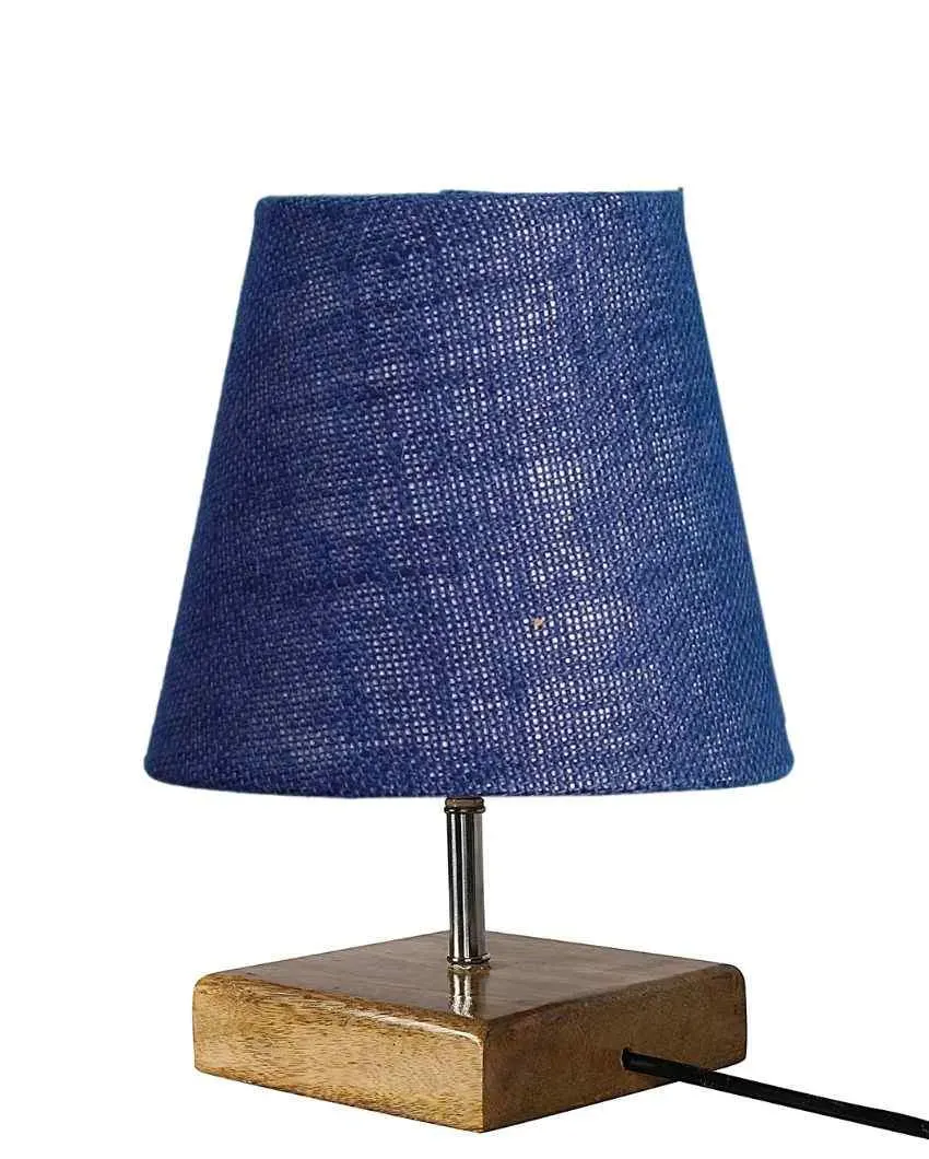 Alluring Jute Square Natural Wood Square Base Table Lamp | Multiple Colors | 6 x 8 inches