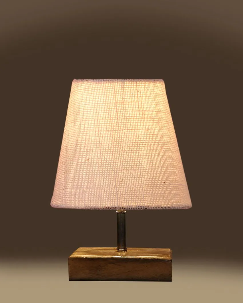 Alluring Jute Square Natural Wood Square Base Table Lamp | Multiple Colors | 6 x 8 inches