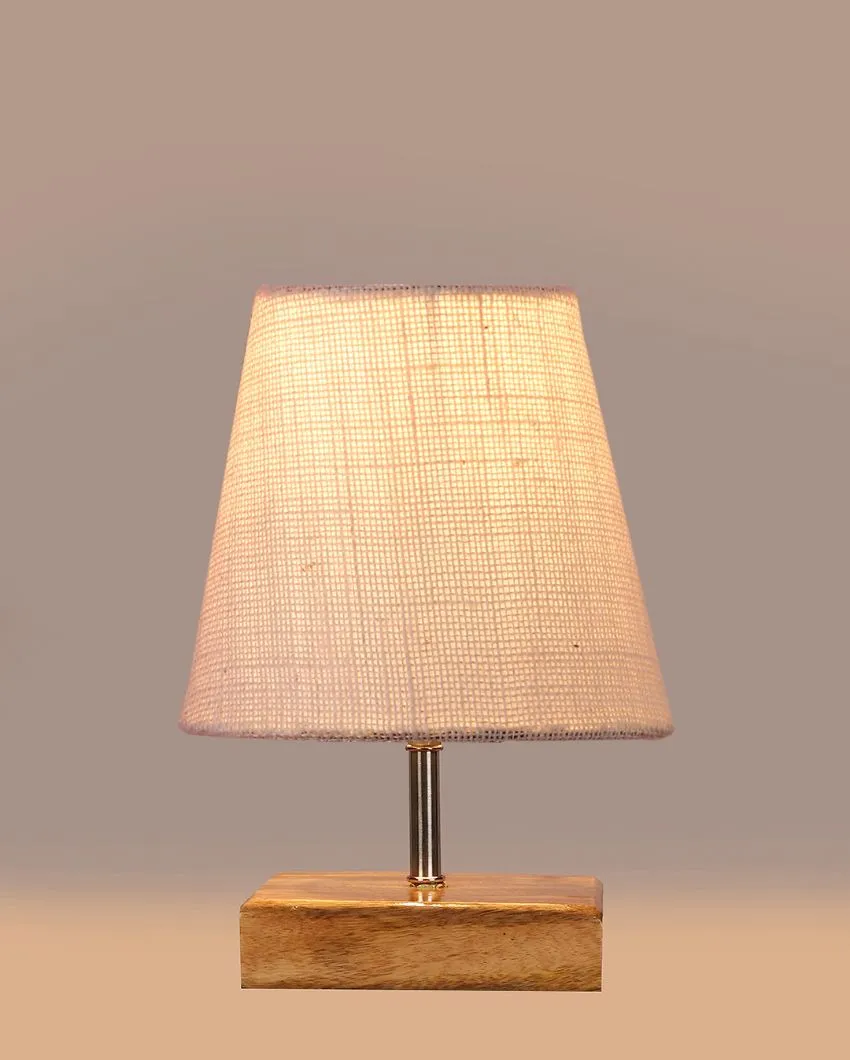 Alluring Jute Square Natural Wood Square Base Table Lamp | Multiple Colors | 6 x 8 inches
