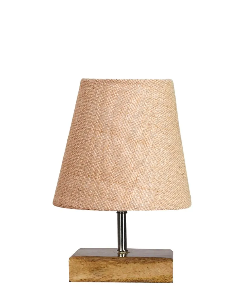 Alluring Jute Square Natural Wood Square Base Table Lamp | Multiple Colors | 6 x 8 inches
