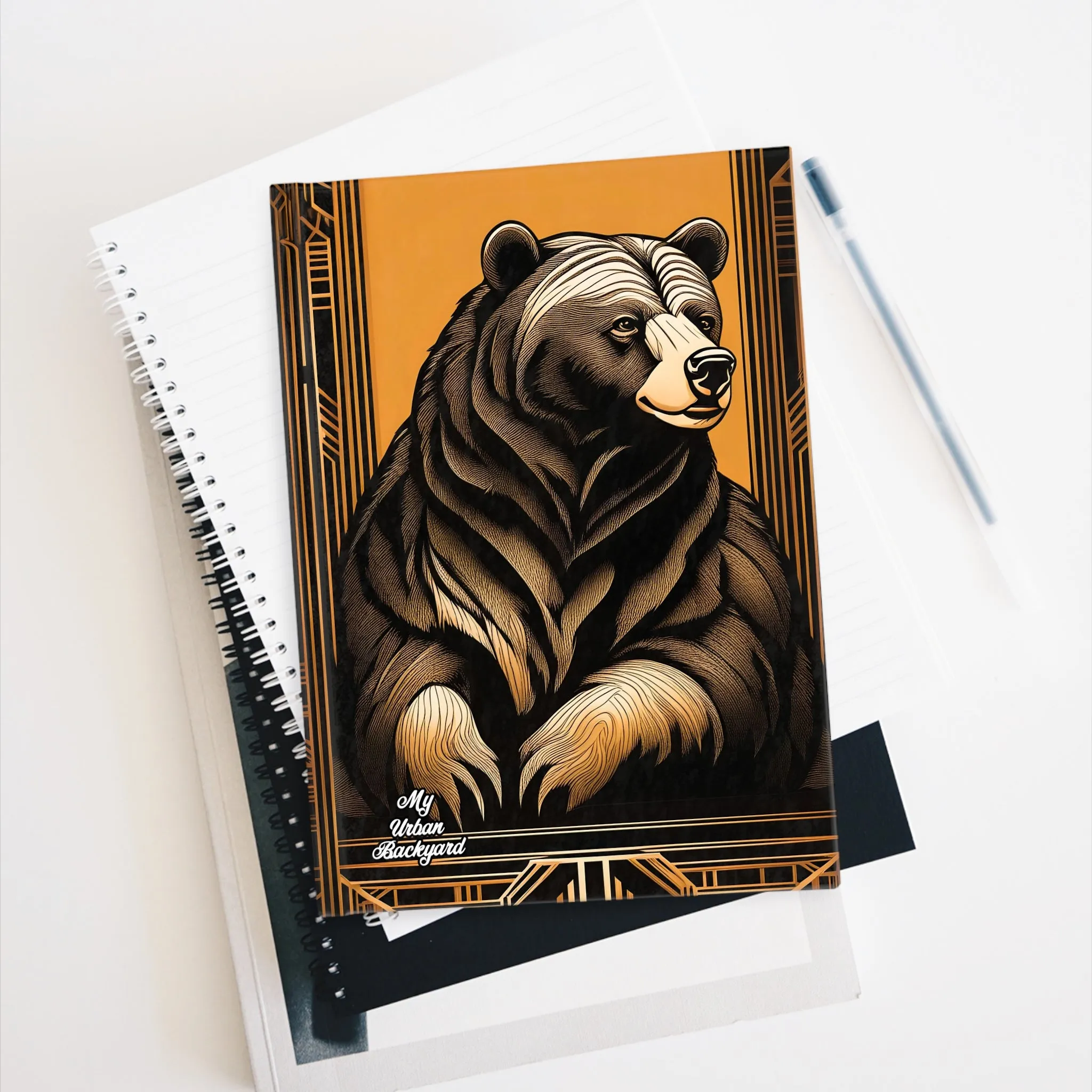 Art Deco Bear, Hardcover Notebook Journal - Write in Style