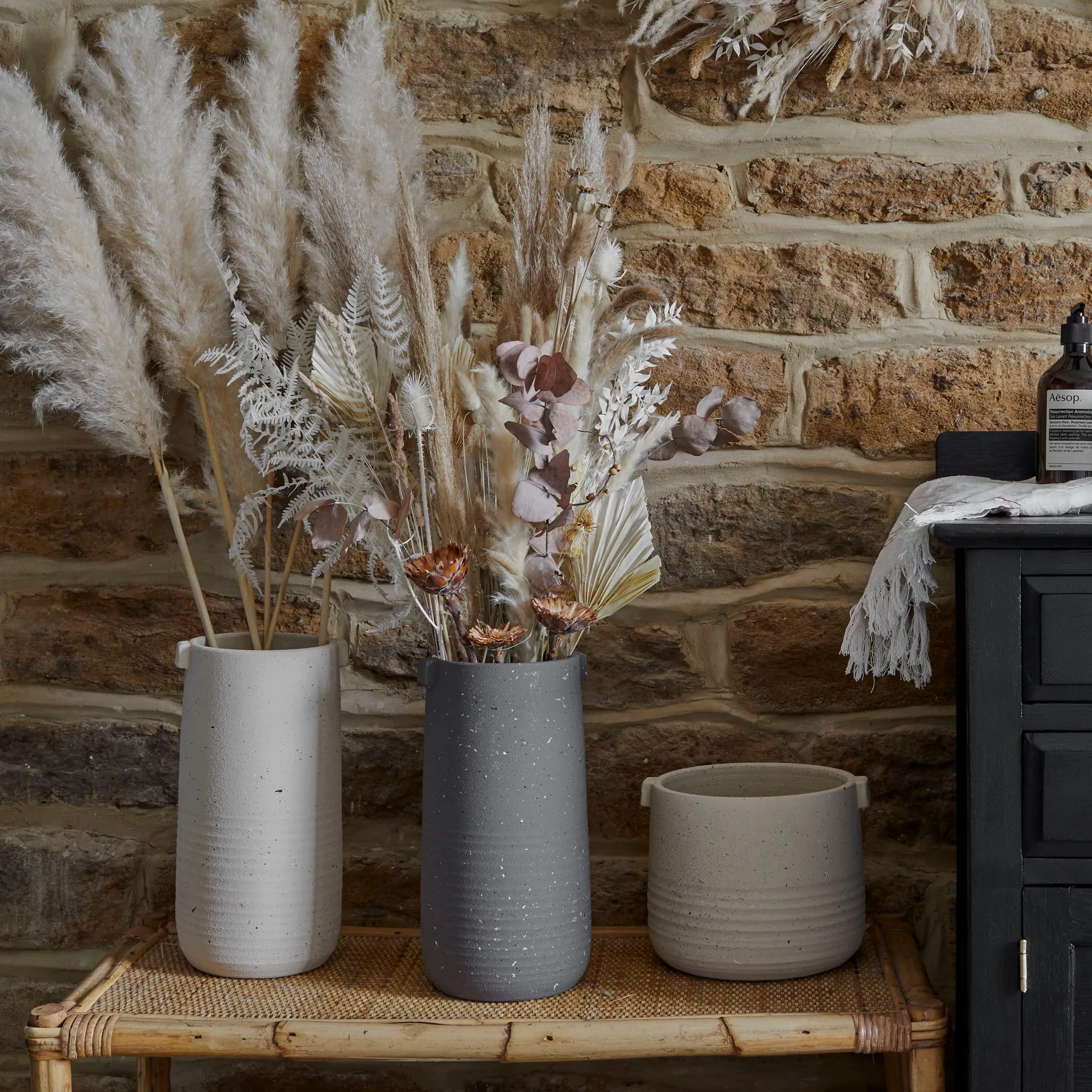 Aurora Terrazzo Handle Large Planter in Oat