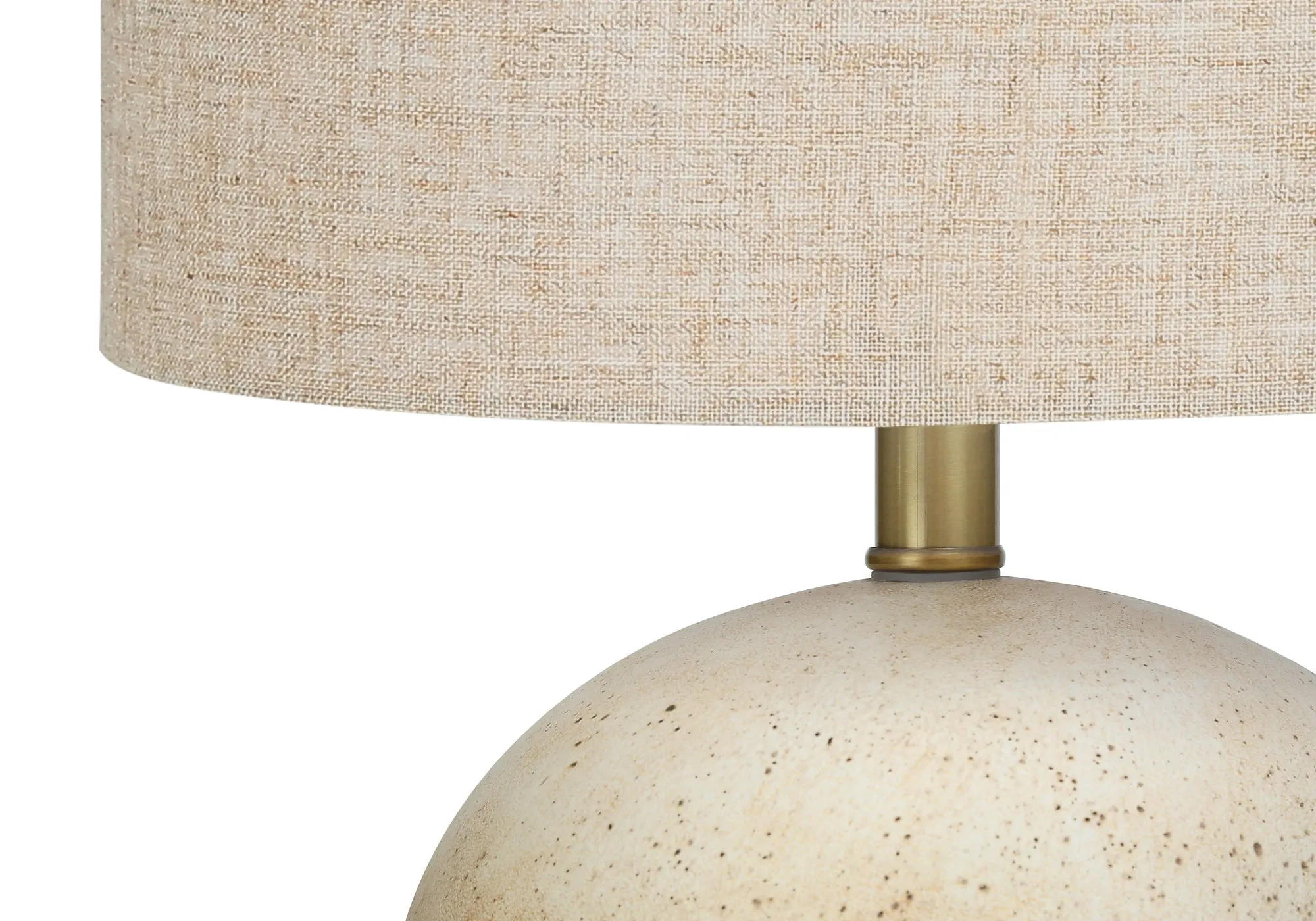 BeauteLumina - Contemporary Beige Concrete Table Lamp, 20"H, with Beige Shade