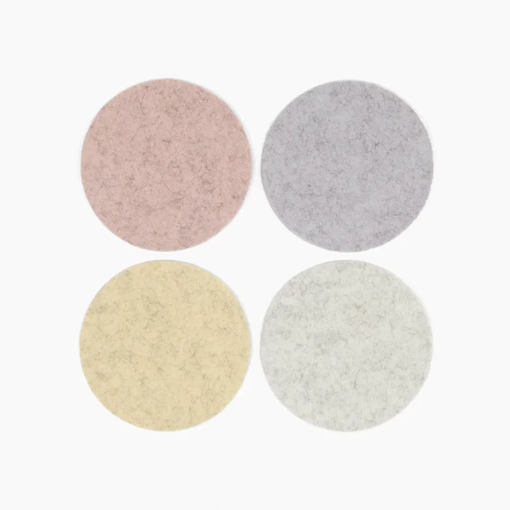 Bierfilzl Merino Wool Felt Round Coaster Multi 4 Pack (Sparkling)