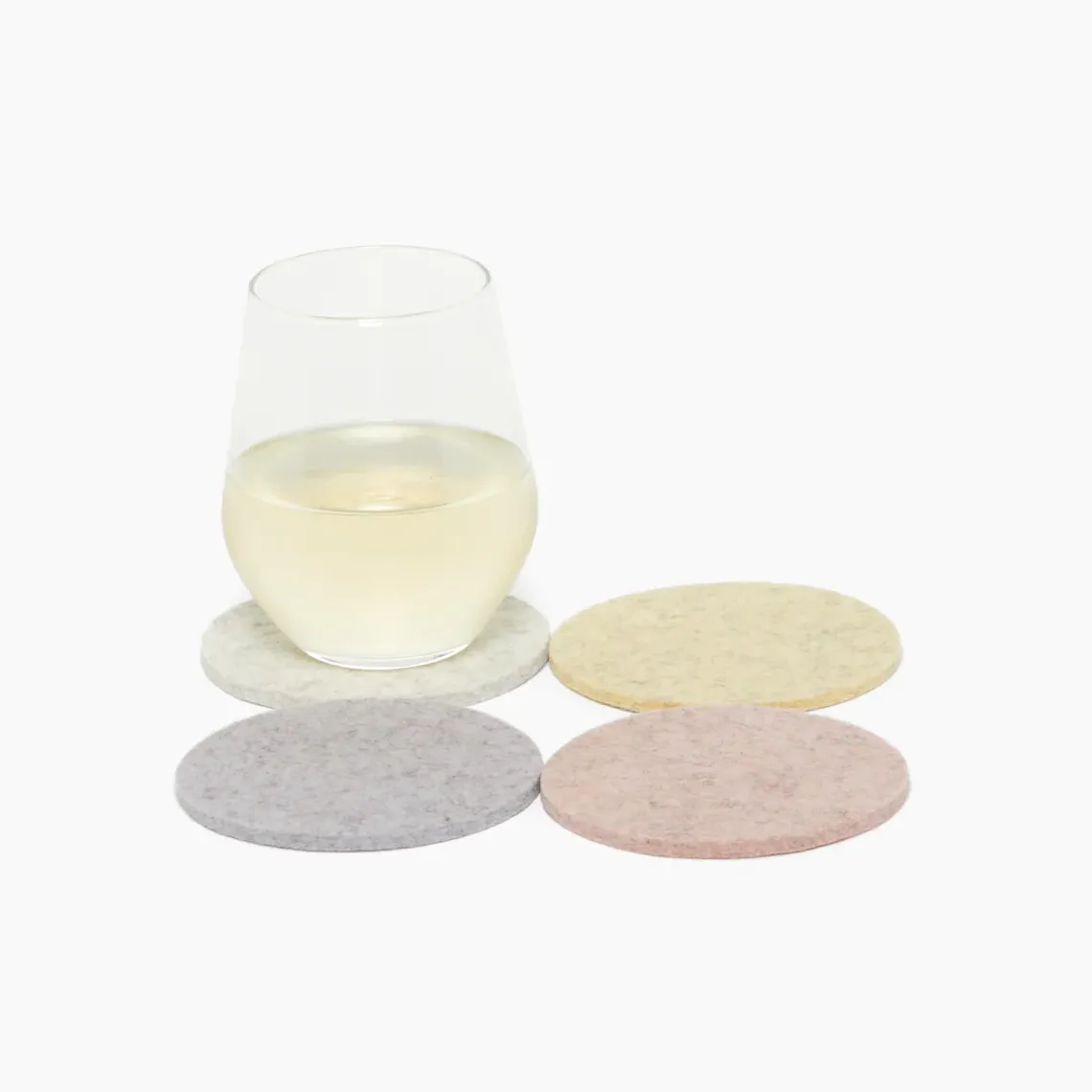 Bierfilzl Merino Wool Felt Round Coaster Multi 4 Pack (Sparkling)
