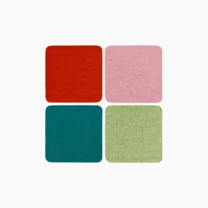 Bierfilzl Merino Wool Felt Square Coaster Multi 4 Pack (Happy)