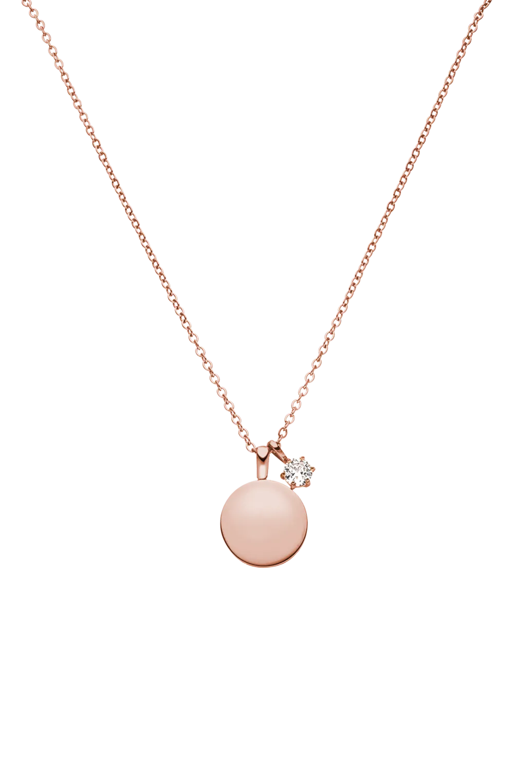 Birthstone April Necklace 14K Rose Gold Plated