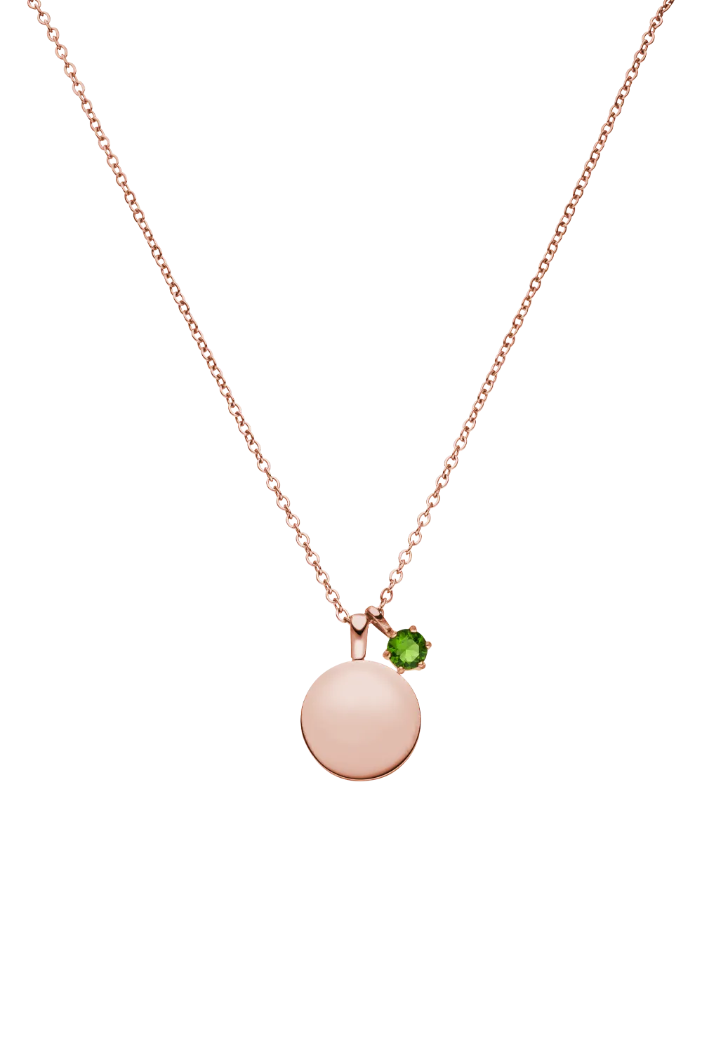 Birthstone May Necklace 14K Rose Gold Plated