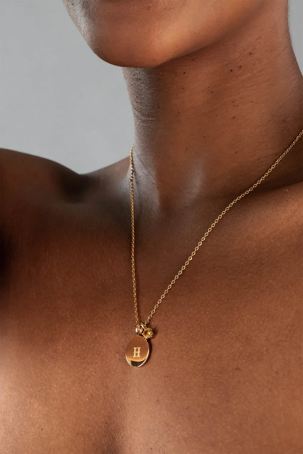 Birthstone November Necklace 14K Gold Plated