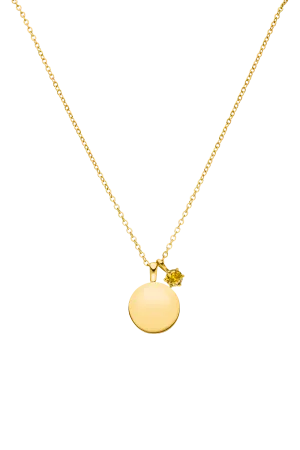 Birthstone November Necklace 14K Gold Plated