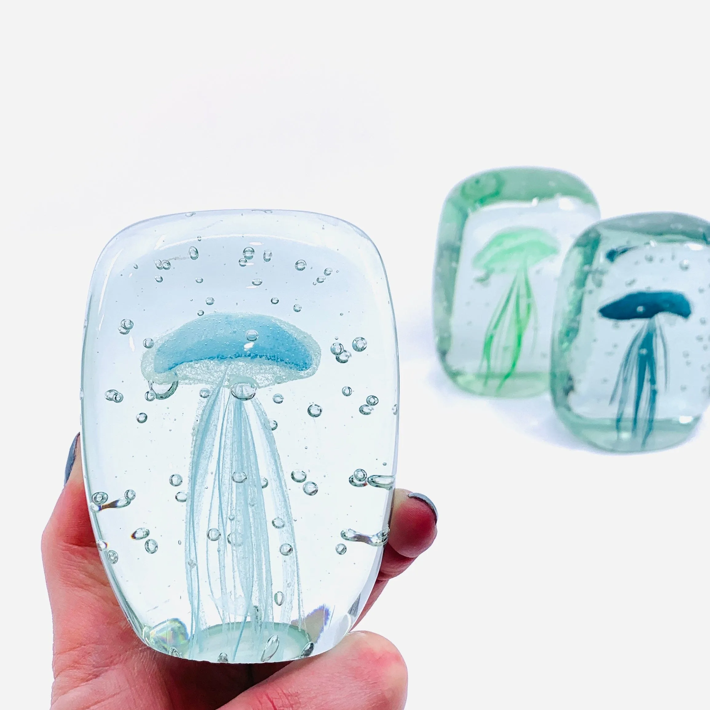 Block Glow in the Dark Jellyfish Paperweight 5, Blue