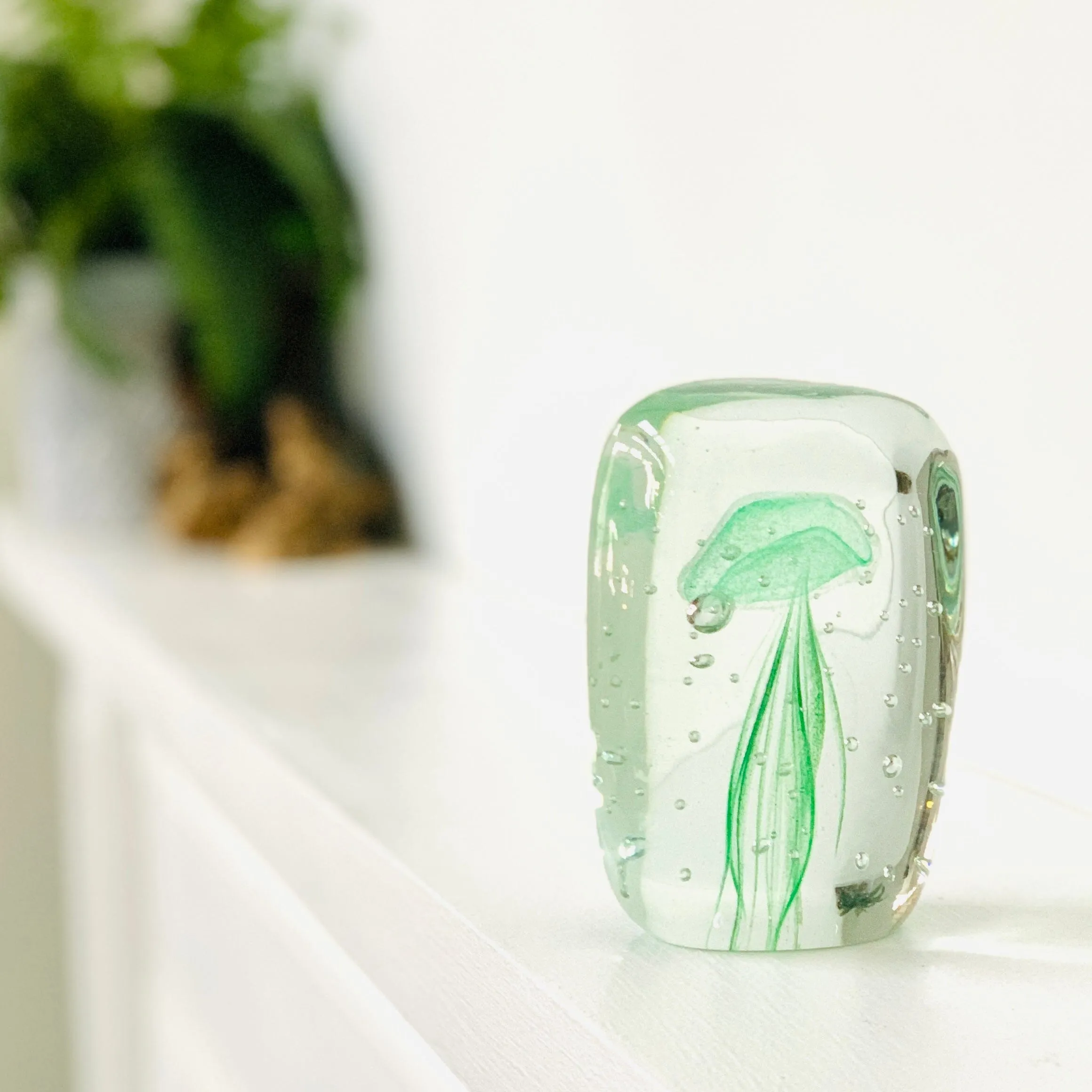 Block Glow in the Dark Jellyfish Paperweight 6, Green