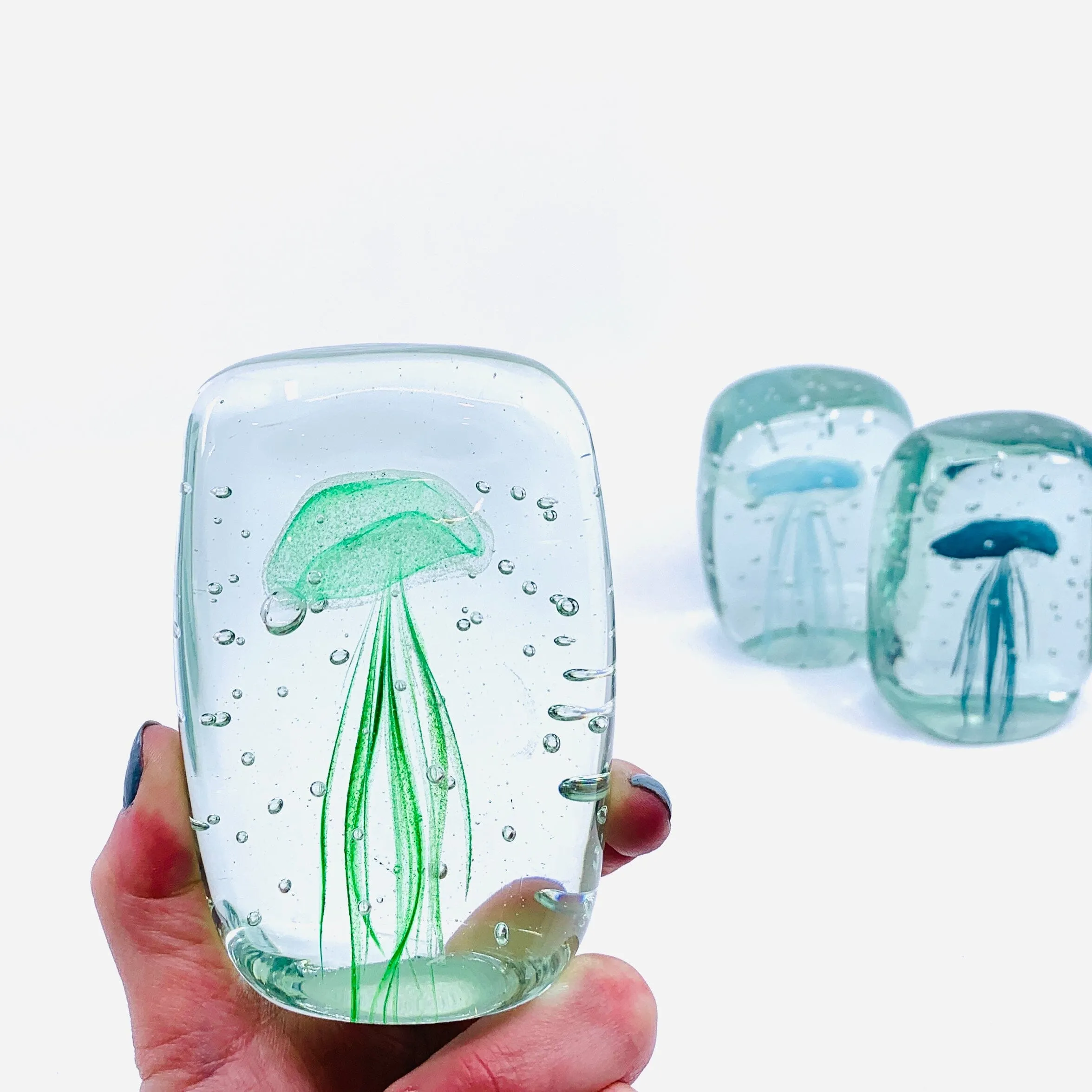 Block Glow in the Dark Jellyfish Paperweight 6, Green