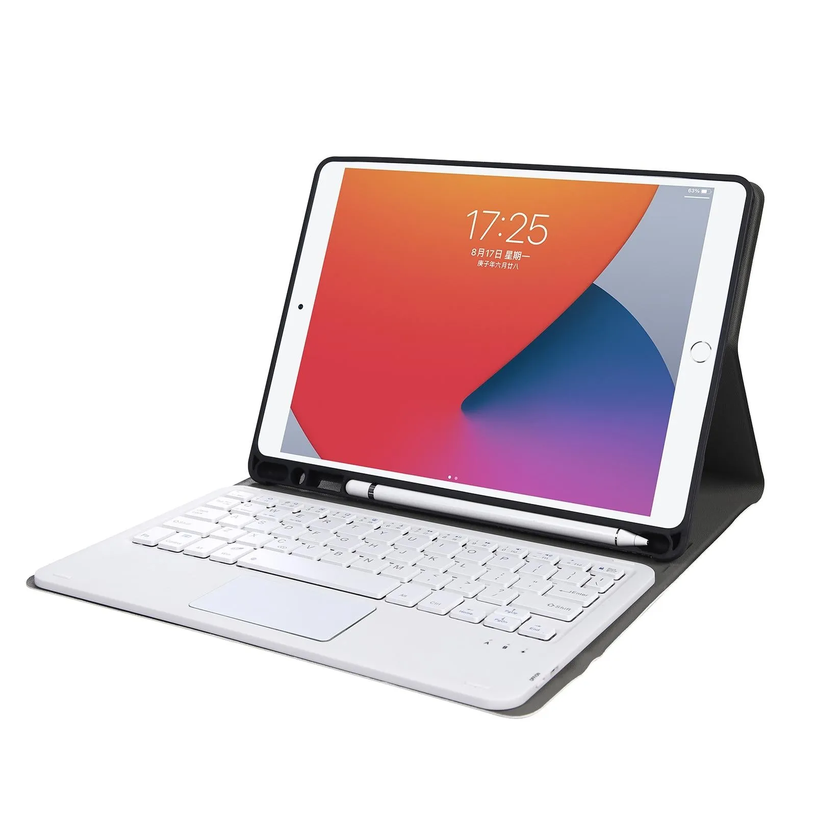 Bluetooth Keyboard Leather Case For Ipad 9.7 - Touch Control - Lambskin Texture - Fits 2018 / 2017 Pro & Air 2