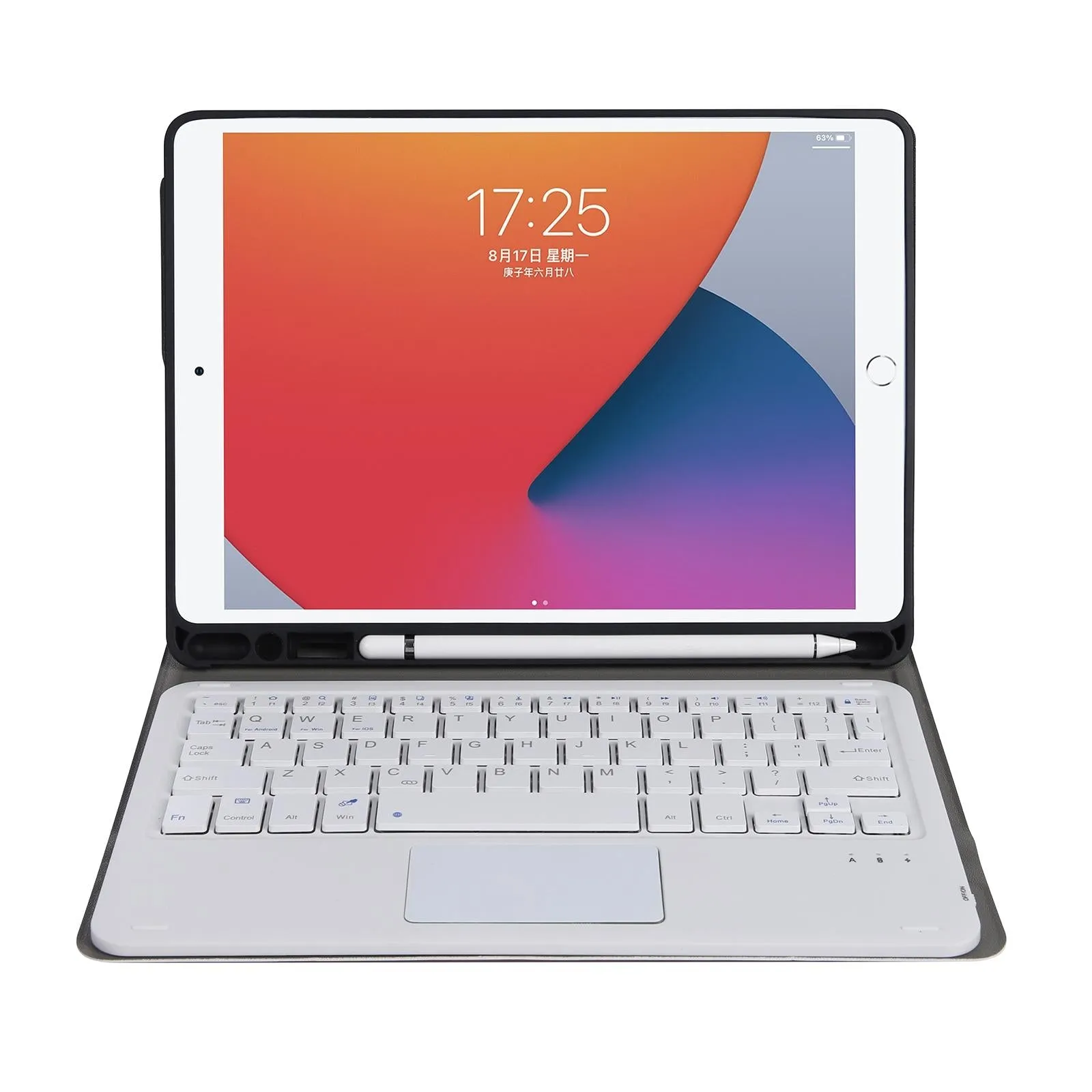 Bluetooth Keyboard Leather Case For Ipad 9.7 - Touch Control - Lambskin Texture - Fits 2018 / 2017 Pro & Air 2