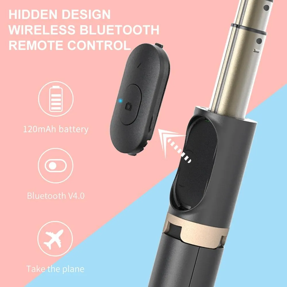 Bluetooth Remote Selfie Stick with Tripod and Phone Holder