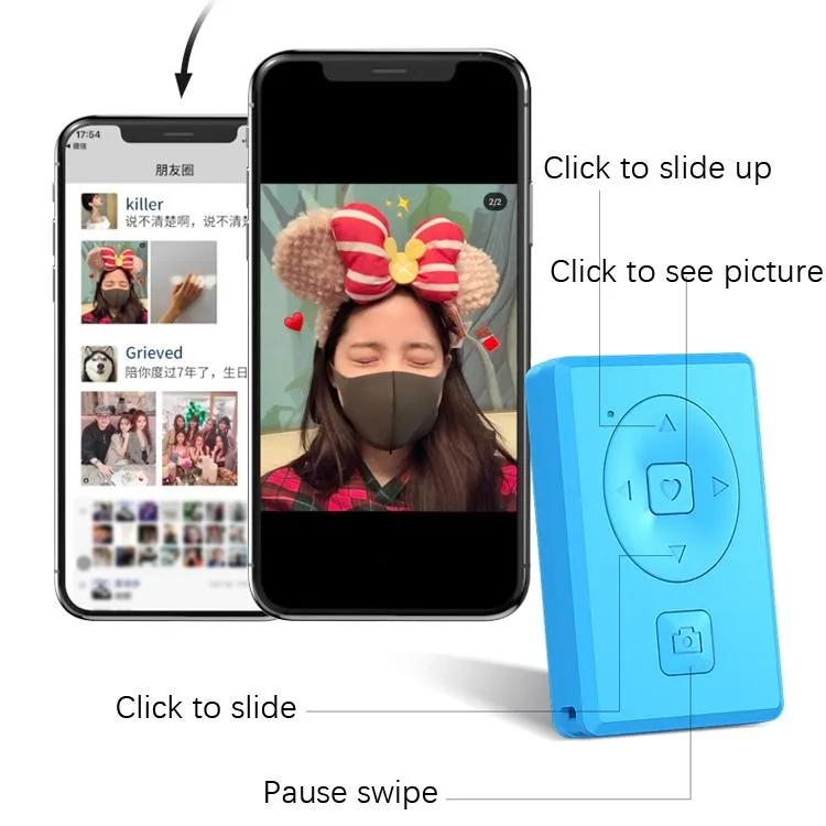 Bluetooth Selfie Camera Controller Pink