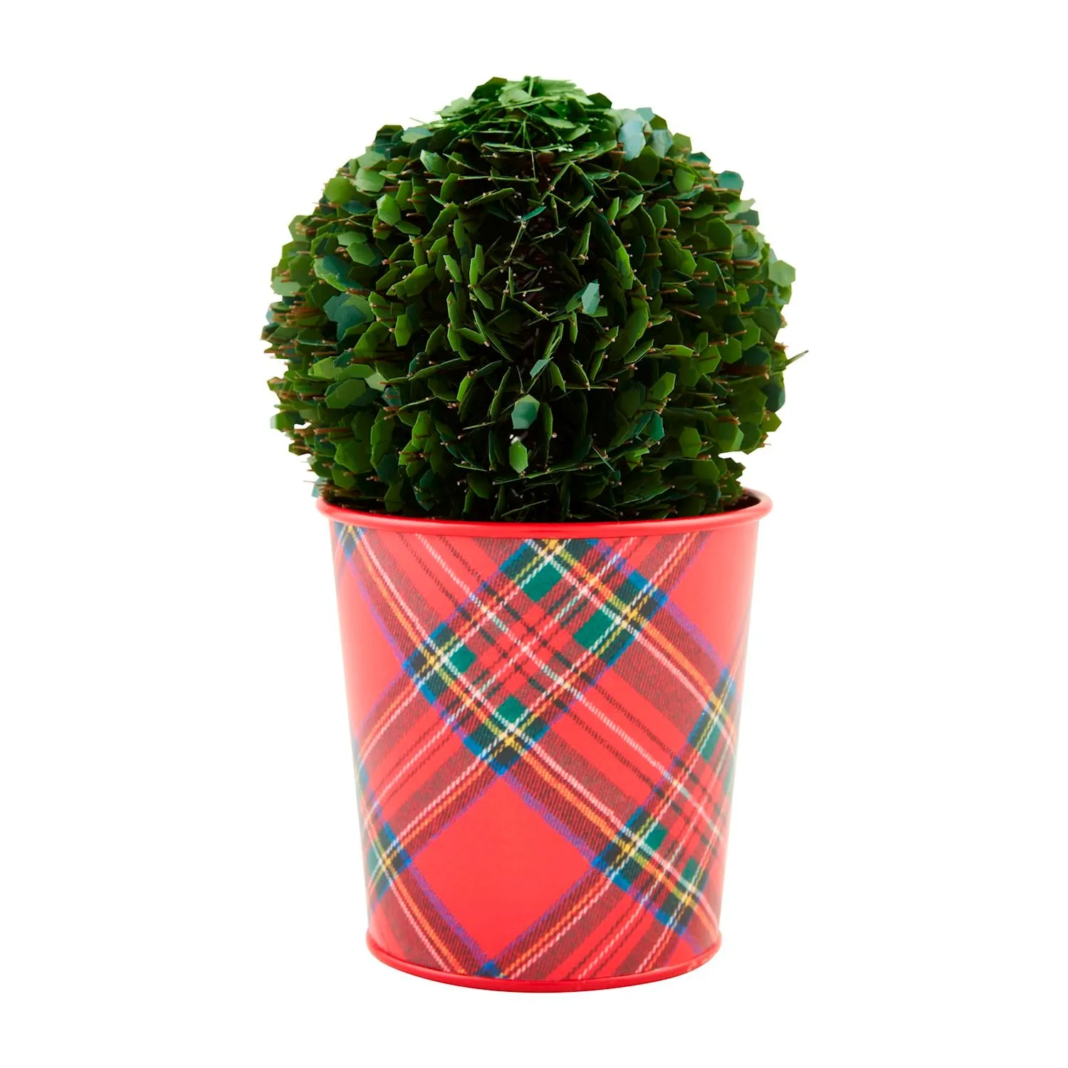 BOXWOOD TARTAN POTS BY MUD PIE