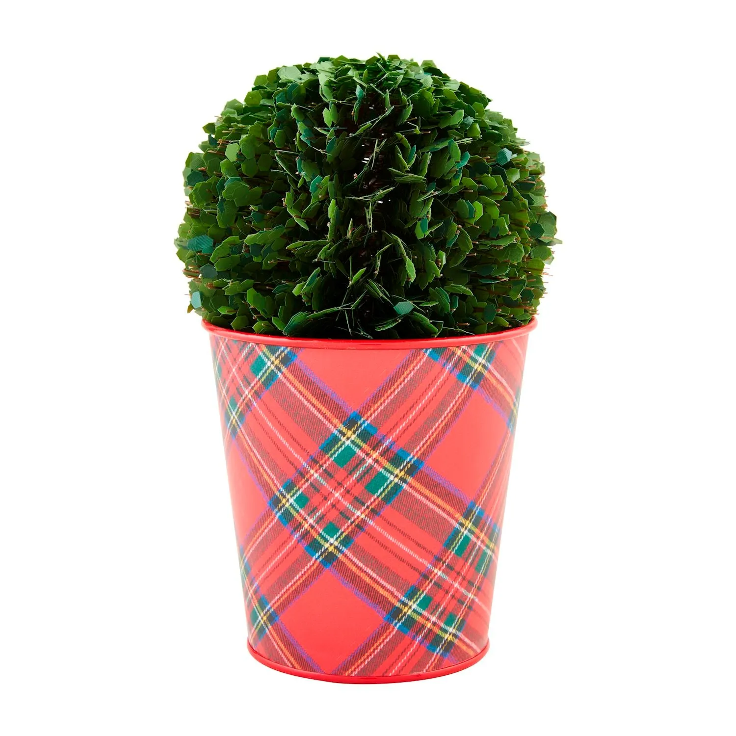 BOXWOOD TARTAN POTS BY MUD PIE