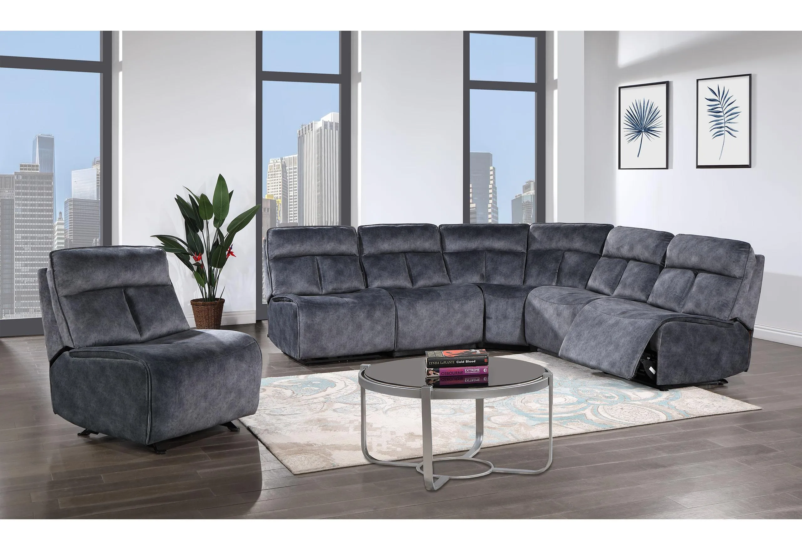 BUILD IT YOUR WAY U8088 DOMINO GRANITE 3 POWER SECTIONAL