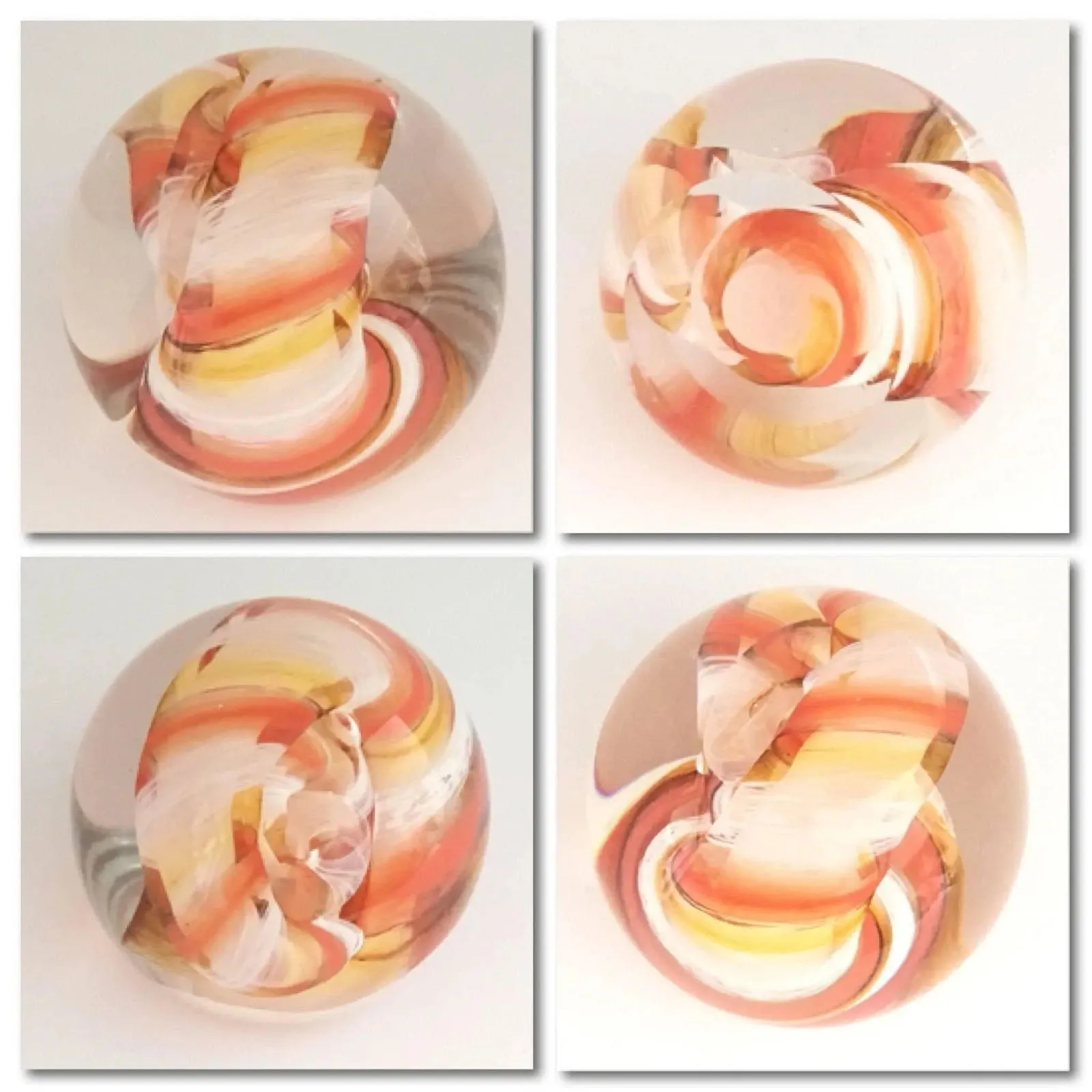 Caithness Scotland ribbons art glass vintage paperweight