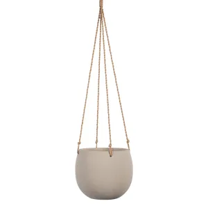 Ceramic Bowl Flo Hanging Pot (15cmH x 18cmD) - Taupe