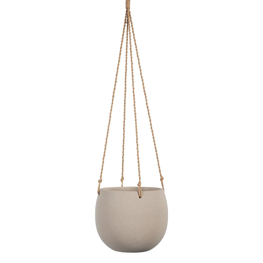 Ceramic Bowl Flo Hanging Pot (15cmH x 18cmD) - Taupe