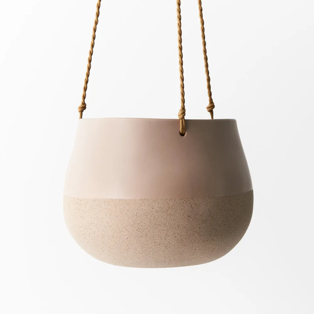 Ceramic Bowl Iosetta Hanging Pot (16.5cmH x 21.5cmD) - Almond