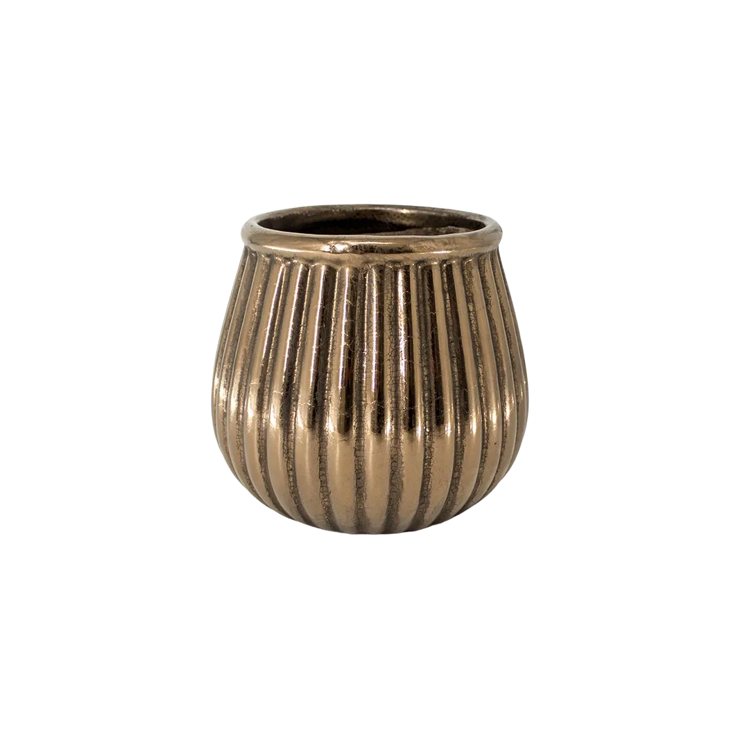 CERAMIC POT 15X15X14CM GOLD