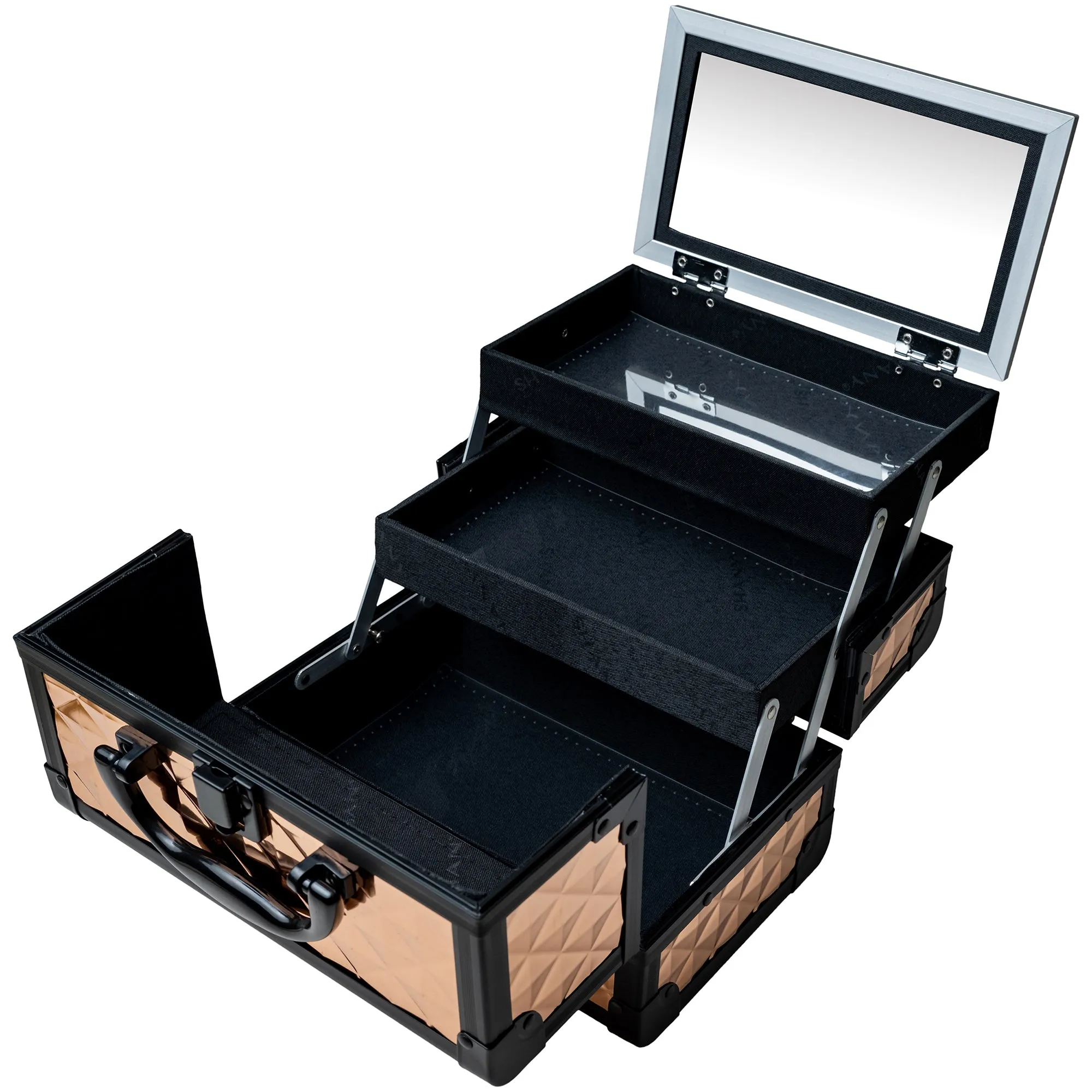 Chic Makeup Train Case with Mirror