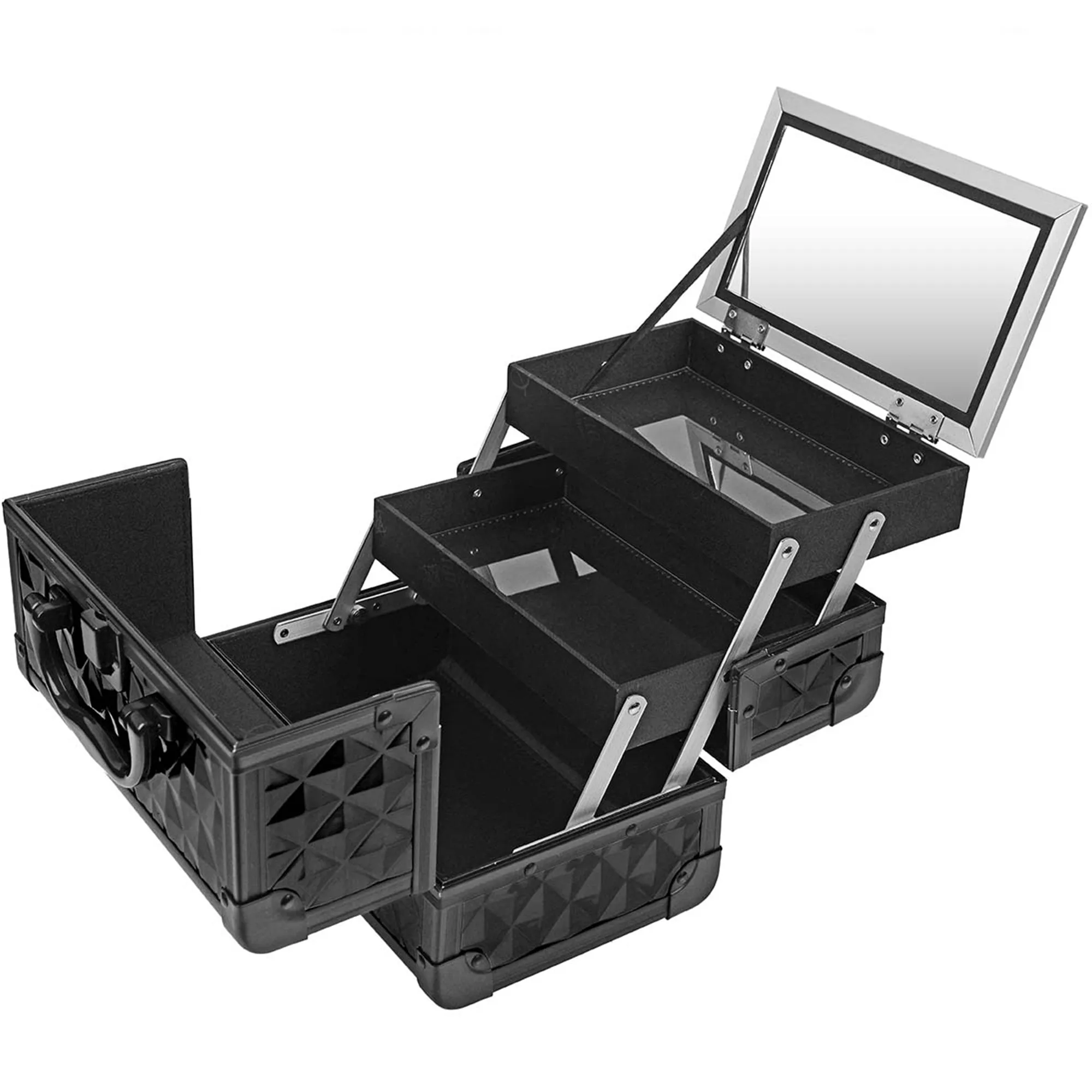 Chic Makeup Train Case with Mirror